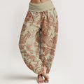 Buddha Stones Cotton Birds Trees Branches Pattern Women's Elastic Waist Harem Pants